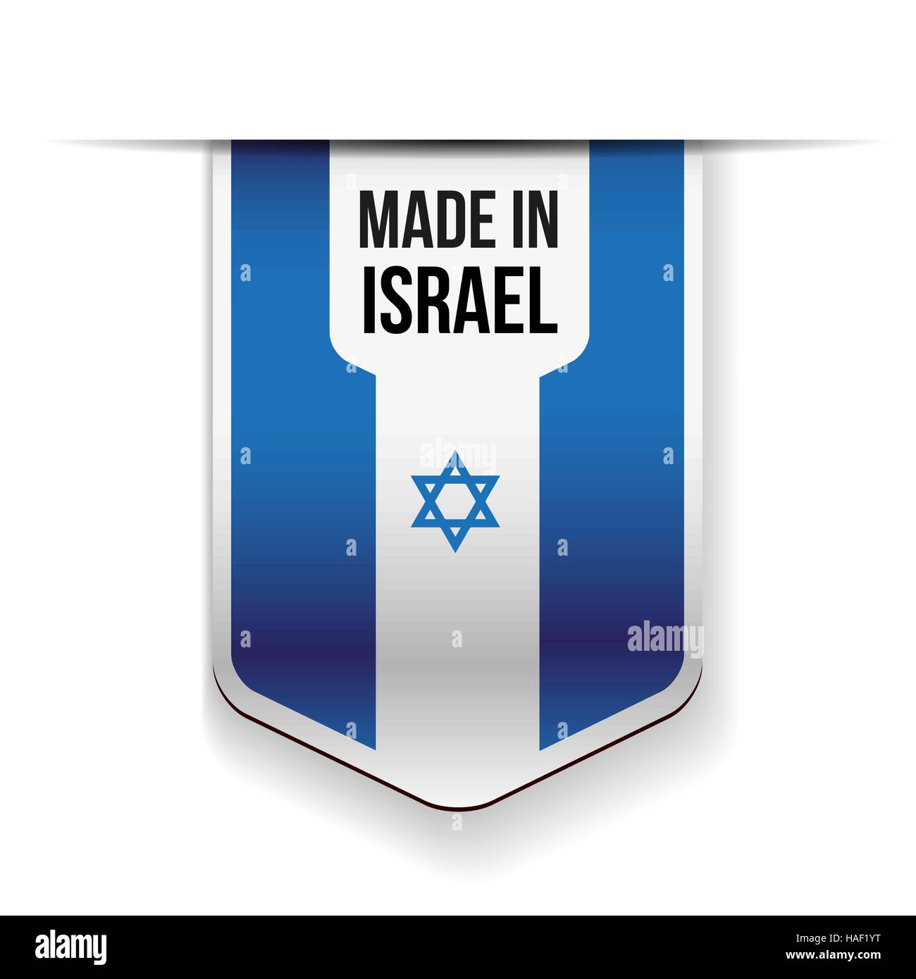 Realizzati in bandiera di Israele vettore a nastro Illustrazione Vettoriale
