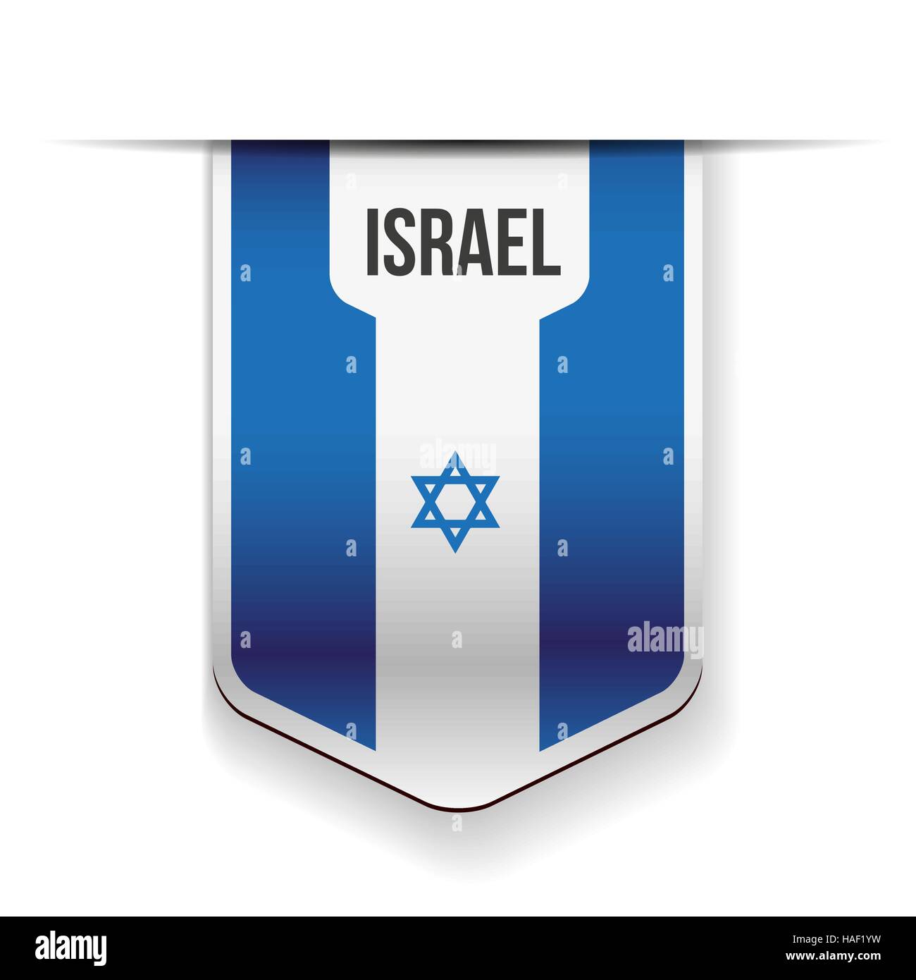 Bandiera di Israele vettore a nastro Illustrazione Vettoriale
