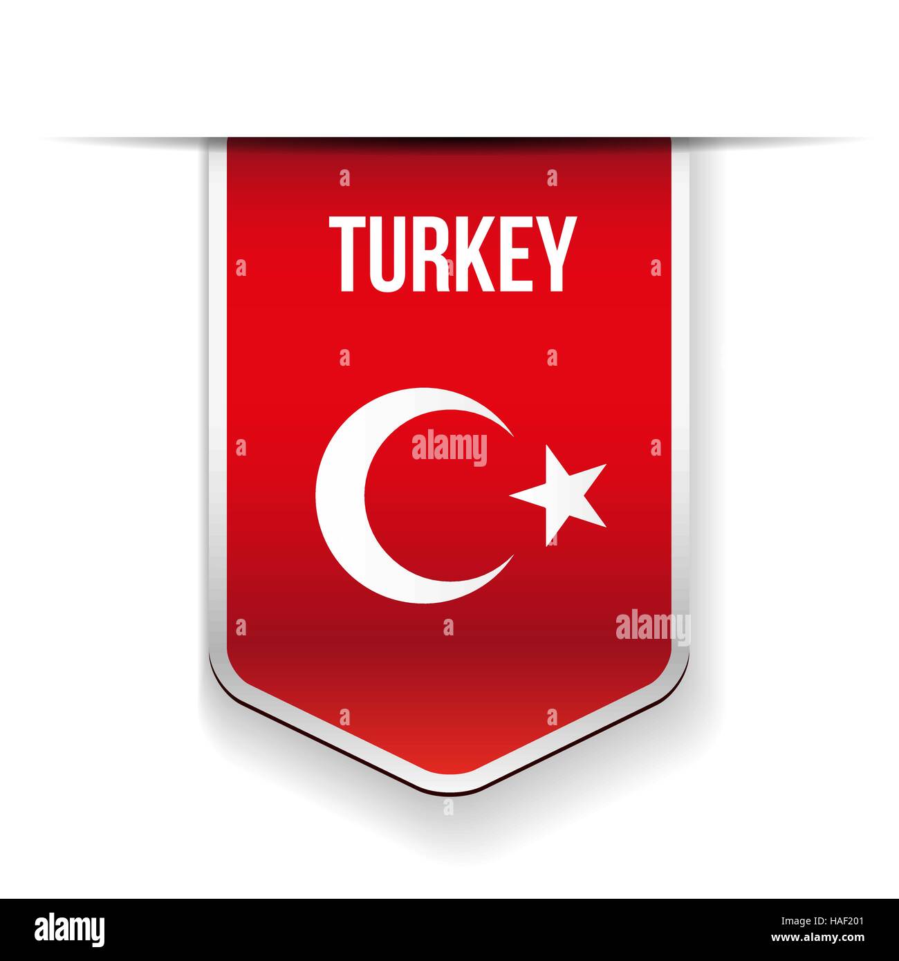Bandiera della Turchia vettore a nastro Illustrazione Vettoriale