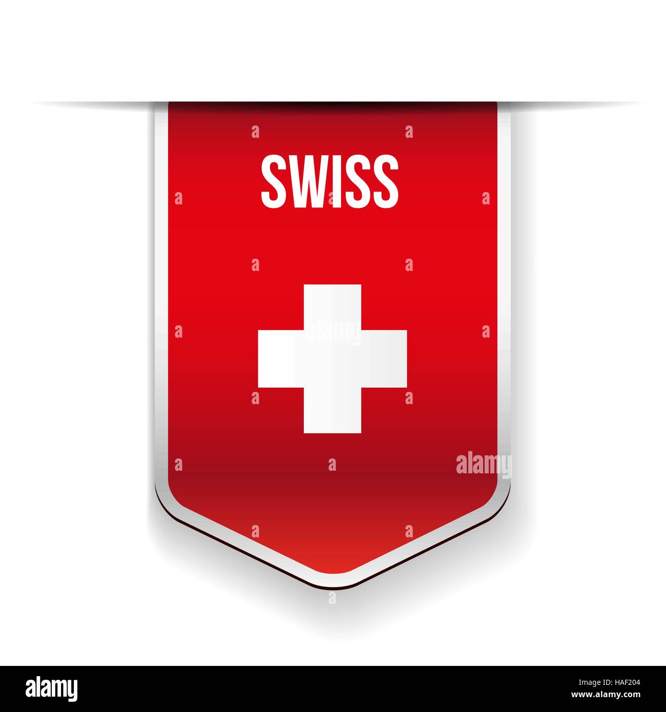 Bandiera svizzera vettore a nastro Illustrazione Vettoriale