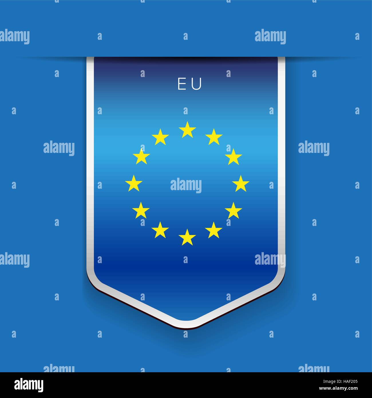 Bandiera dell'UE vettore a nastro Illustrazione Vettoriale