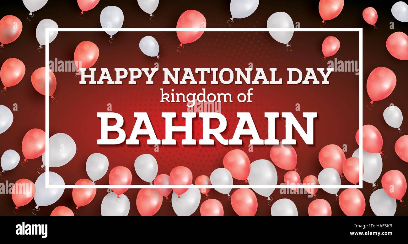 Felice Giornata nazionale del Regno del Bahrain. Illustrazione Vettoriale. Celebrazione Dicembre 16. Illustrazione Vettoriale