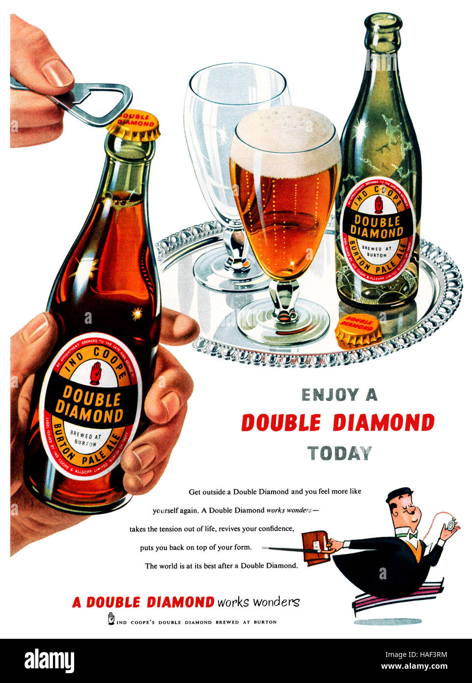 1953 British pubblicità per Double Diamond Pale Ale Foto Stock