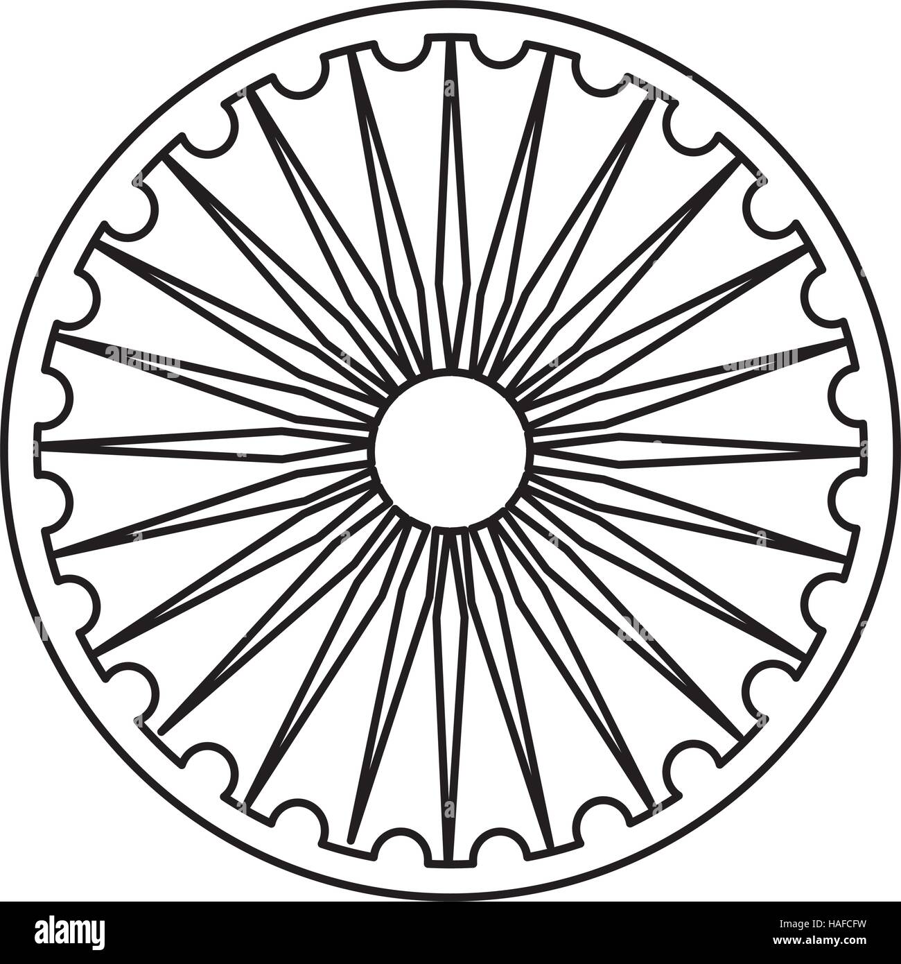 Ashoka simbolo Chakra Illustrazione Vettoriale