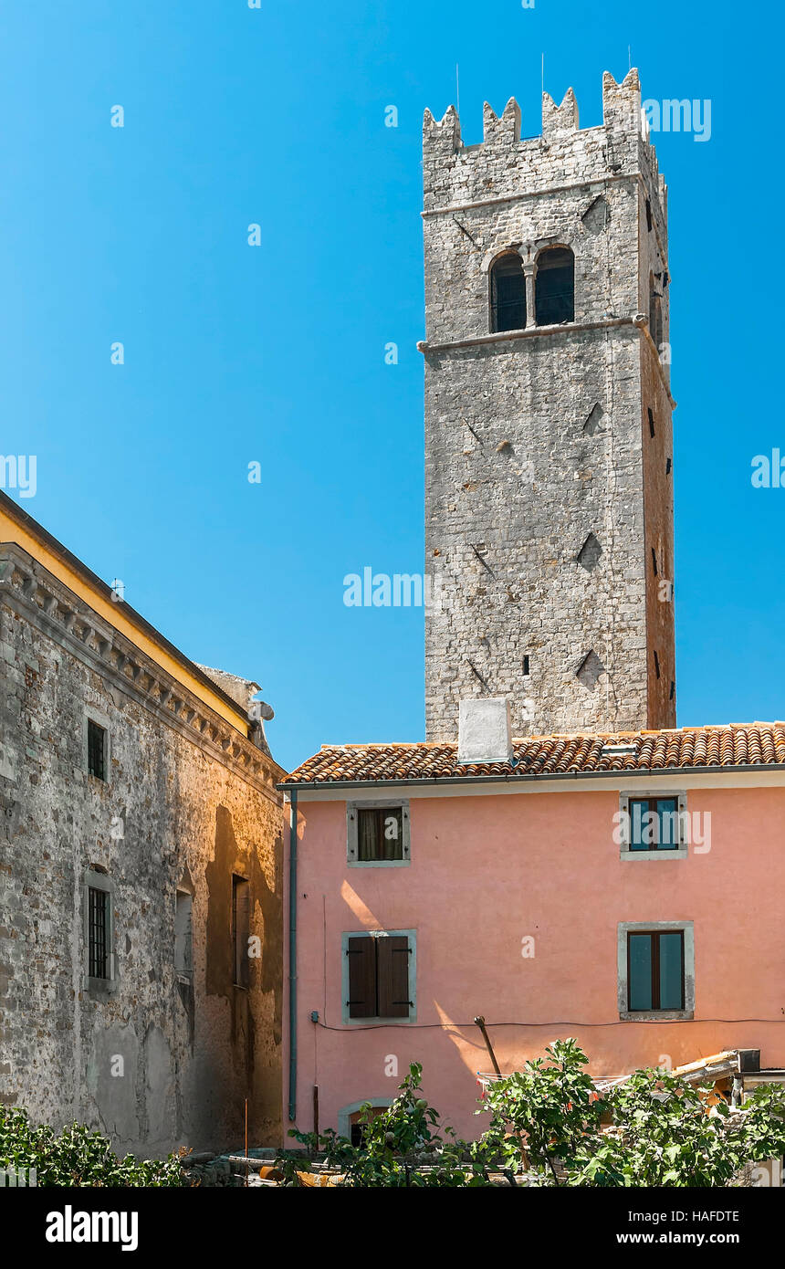 Il vecchio campanile di Montona. Istria. Croazia Foto Stock