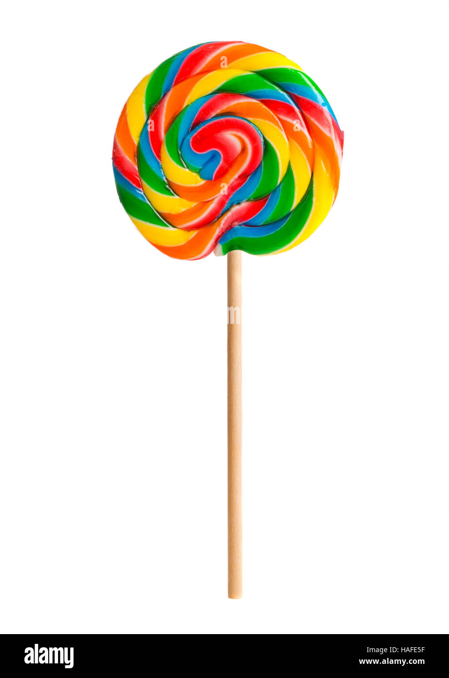 Retrò candy lollipop swirl sul bastone di legno Foto Stock