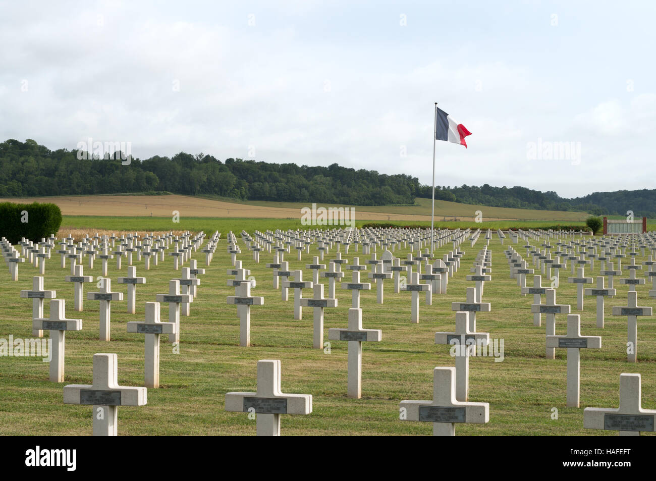 La nazionale francese il Cimitero di Guerra a Vic-Sur-Aisne Aisne, Hauts-de-France, Francia, Europa Foto Stock