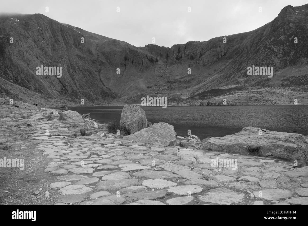 Llyn Idwal Snowdonia Galles del Nord Foto Stock