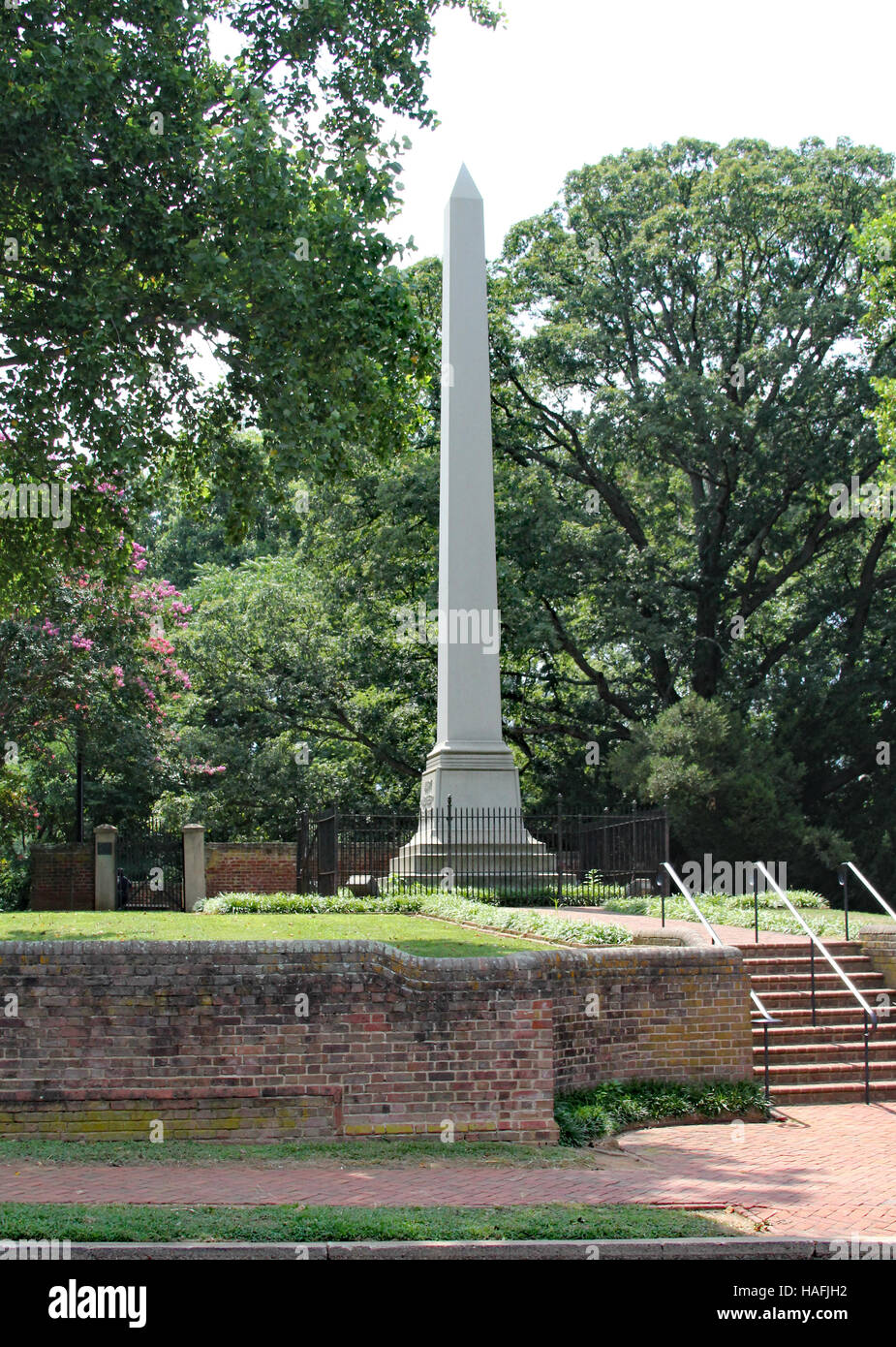 Obelisco dedicato a Maria Washington, madre del primo Presidente degli Stati Uniti George Washington), Fredericksburg Foto Stock