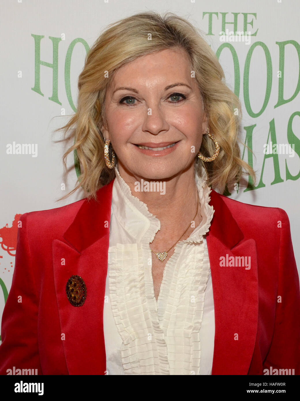 Olivia Newton-John arriva all'ottantacinquesimo Hollywood annuale parata natalizia di Hollywood di Hollywood Boulevard il 27 novembre 2016. Foto Stock