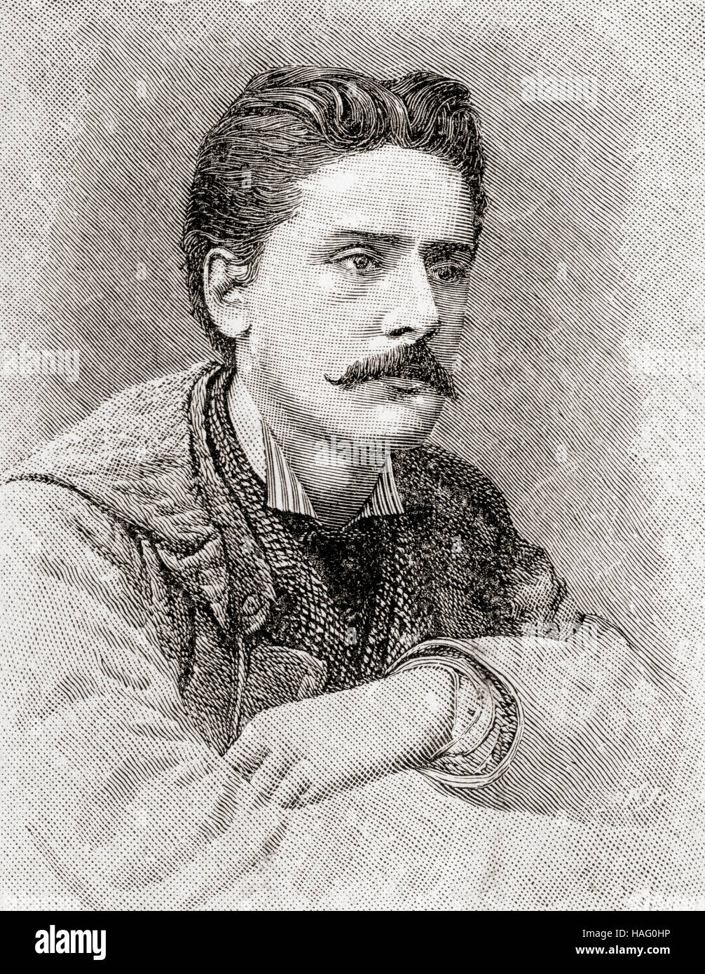 William Terriss, 1847 - 1897, nato William Charles James Lewin. Attore inglese. Visto qui di anni 30. Da The Strand Magazine, Vol I da gennaio a giugno, 1891. Foto Stock