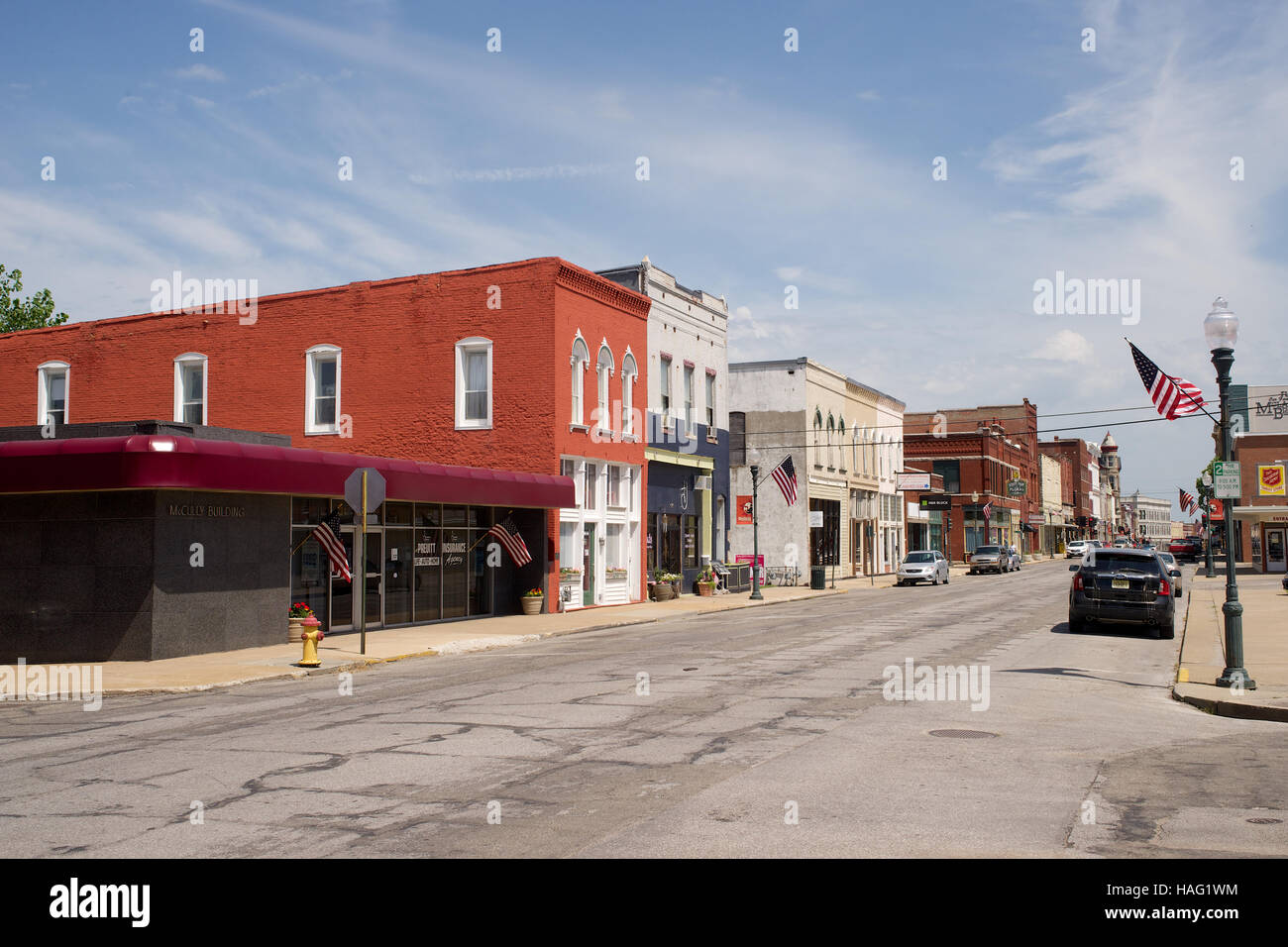 Il centro storico di Sedalia, Missouri, Stati Uniti d'America. Foto Stock