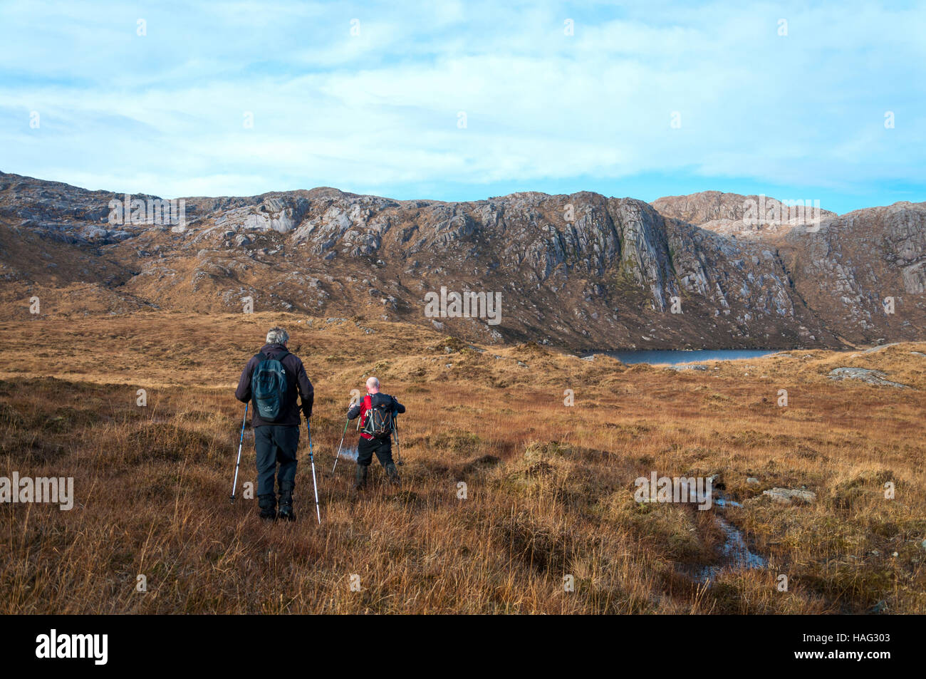 Passeggiate nelle montagne Bluestack, County Donegal, Irlanda Foto Stock
