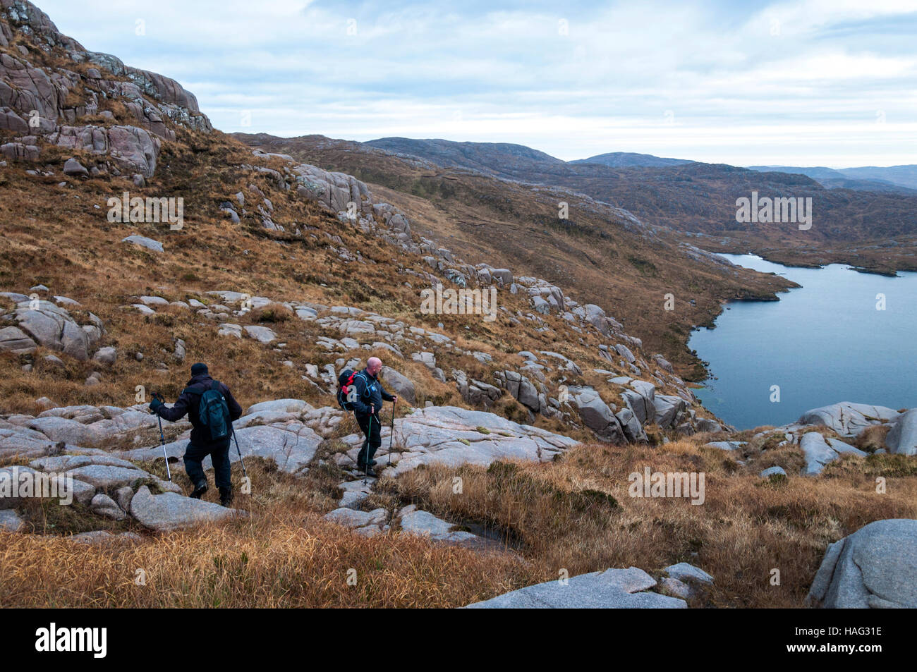 Passeggiate nelle montagne Bluestack, County Donegal, Irlanda Foto Stock