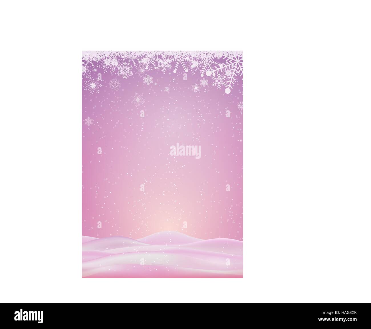 Viola inverno sfondo con la neve e il simbolo del fiocco di neve in formato vettoriale Illustrazione Vettoriale