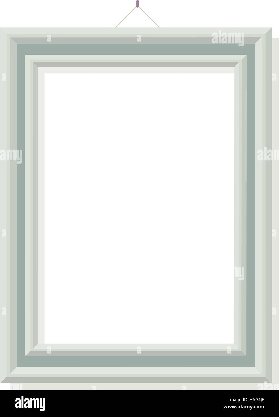 Verde isolato photo frame sul muro bianco Illustrazione Vettoriale