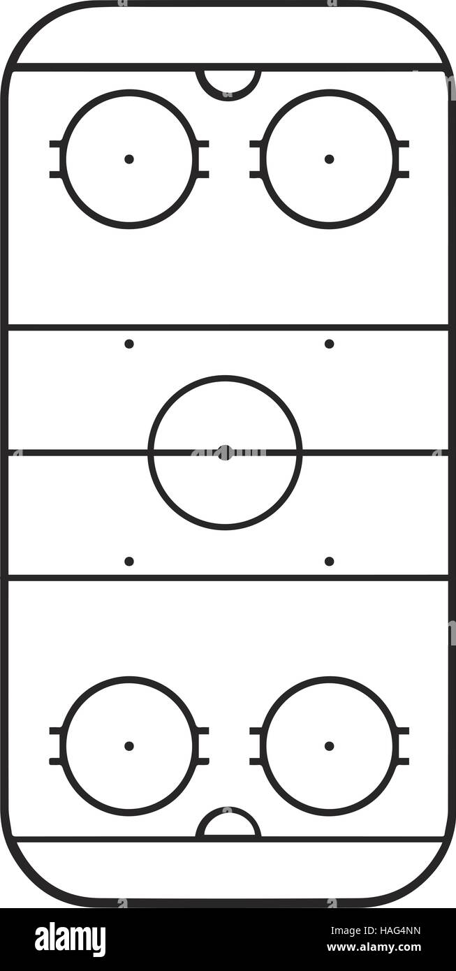 Formato A4 verticale di hockey su ghiaccio corte vettore di linea Illustrazione Vettoriale