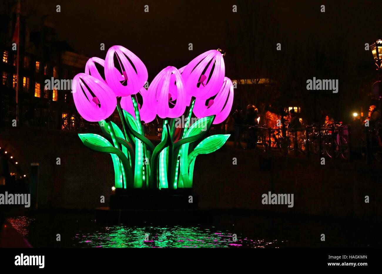 Amsterdam, Paesi Bassi. 1 dicembre, 2016. Una decorazione luminosa è visibile durante la luce di Amsterdam Festival in Amsterdam, Olanda, 1 dicembre, 2016. Credito: Gong Bing/Xinhua/Alamy Live News Foto Stock