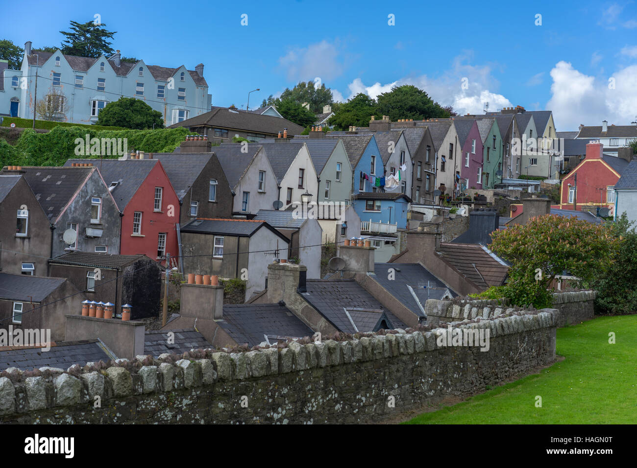 Case a schiera a Cobh, Irlanda. Foto Stock