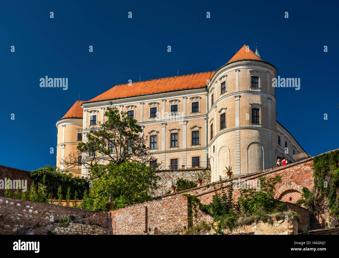 Castello di Mikulov, Moravia Repubblica Ceca Foto Stock