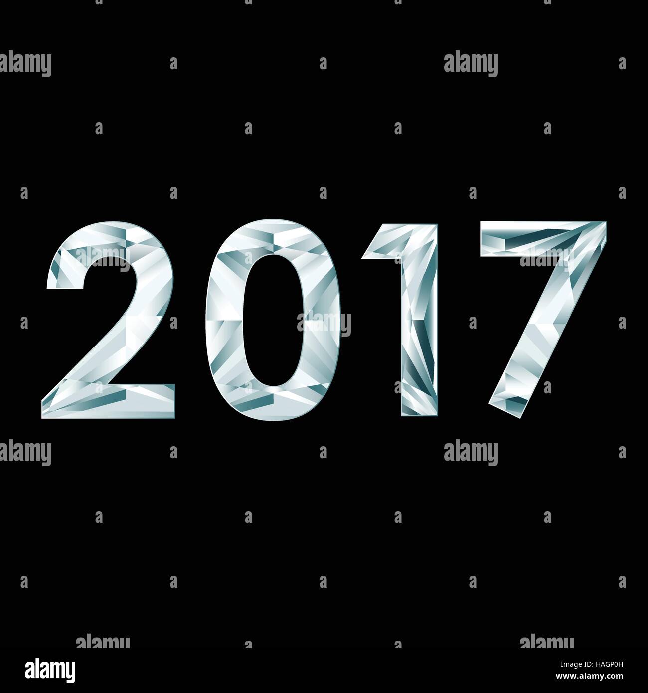 Numeri 2017 su sfondo scuro Illustrazione Vettoriale