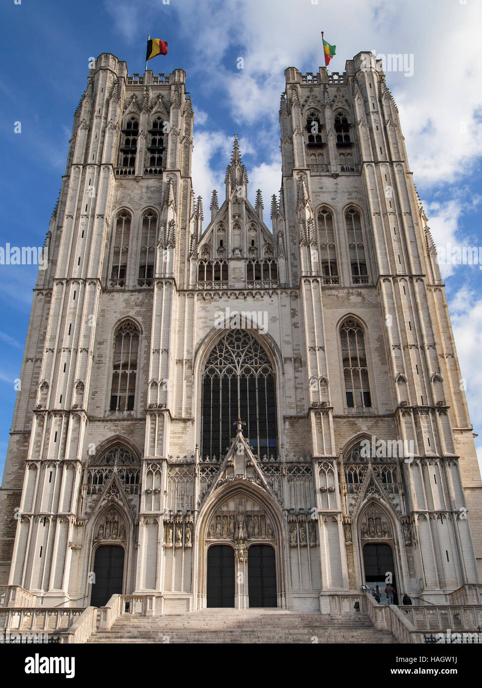 Cattedrale dei Santi Michele e Gudula a Bruxelles, in Belgio. Foto Stock