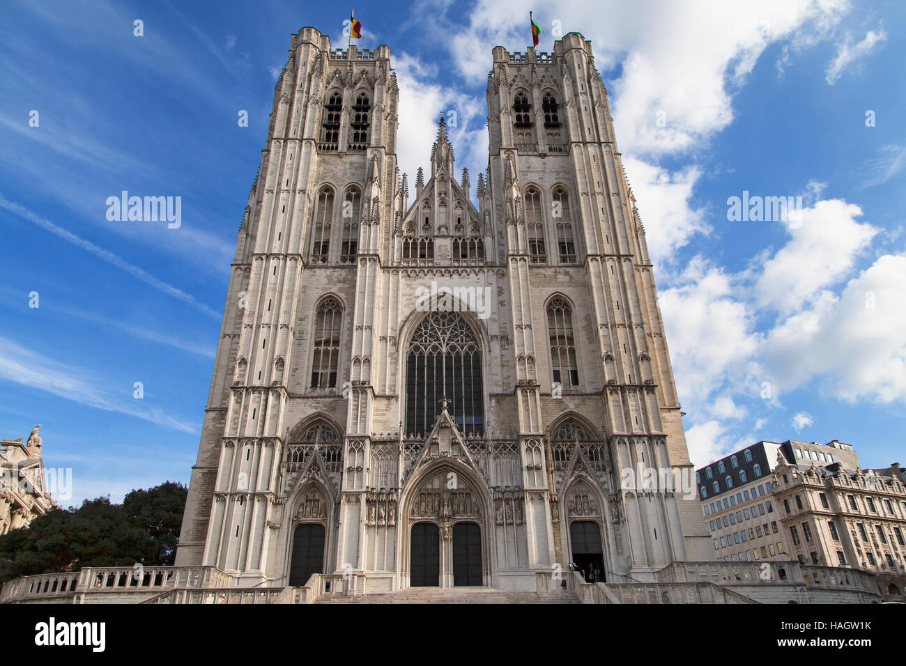 Cattedrale di San Michele e Santa Gudula a Bruxelles, in Belgio. Foto Stock