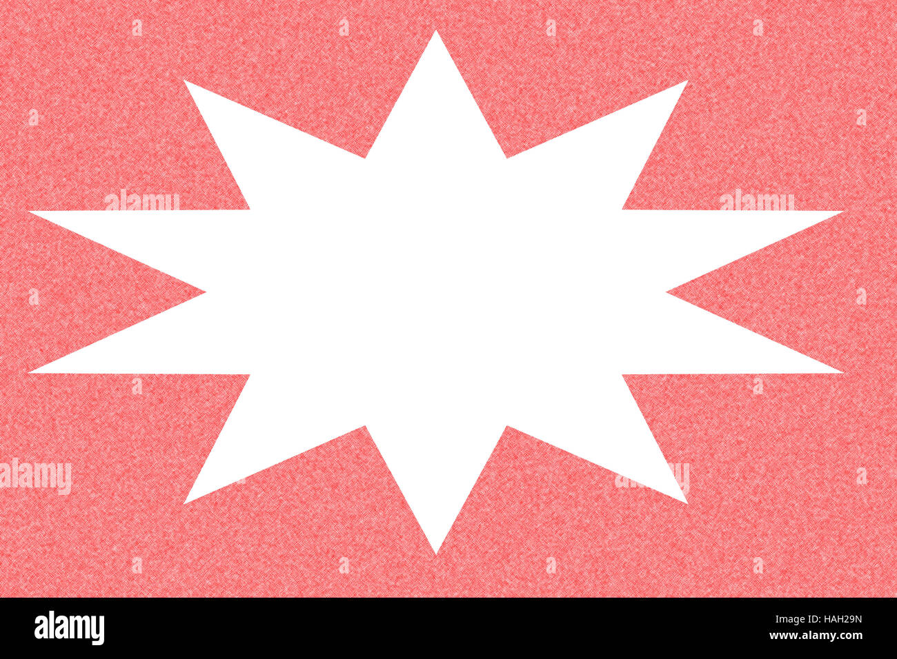 Dieci grandi punta stella bianca su una variegata sfondo rosso Foto Stock