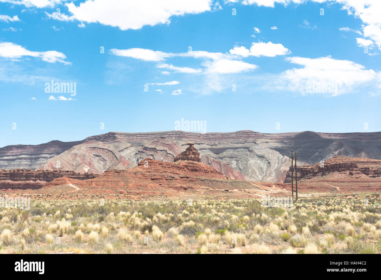 Vista di stoneMexican Hat Rock, Utah Foto Stock