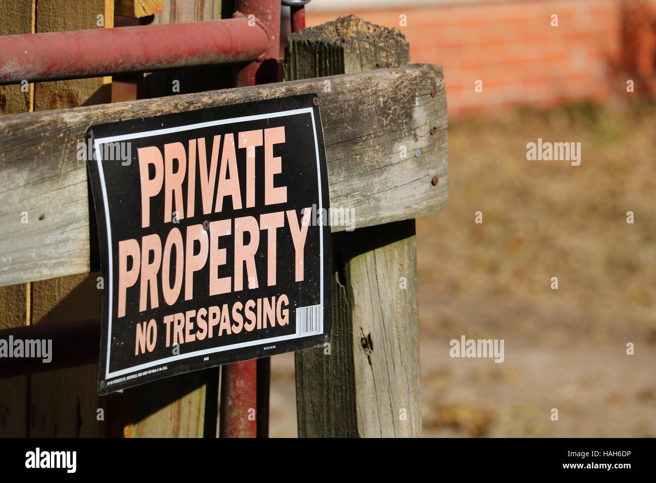 La proprietà privata segno Foto Stock