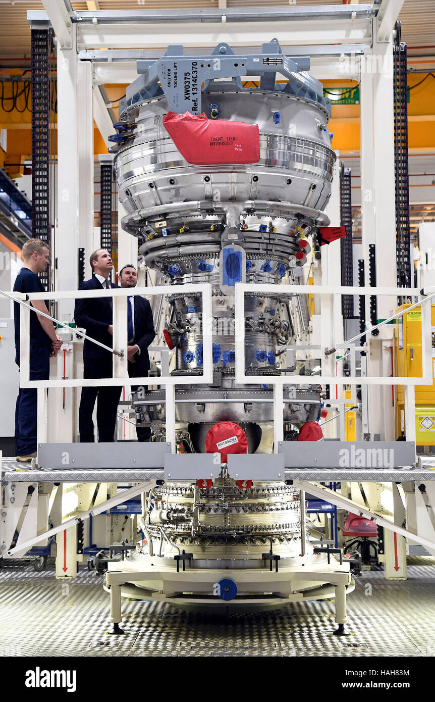 La Rolls Royce XWB gruppo motore linea presso la Rolls-Royce's aero engine fabbrica in Derby. Foto Stock