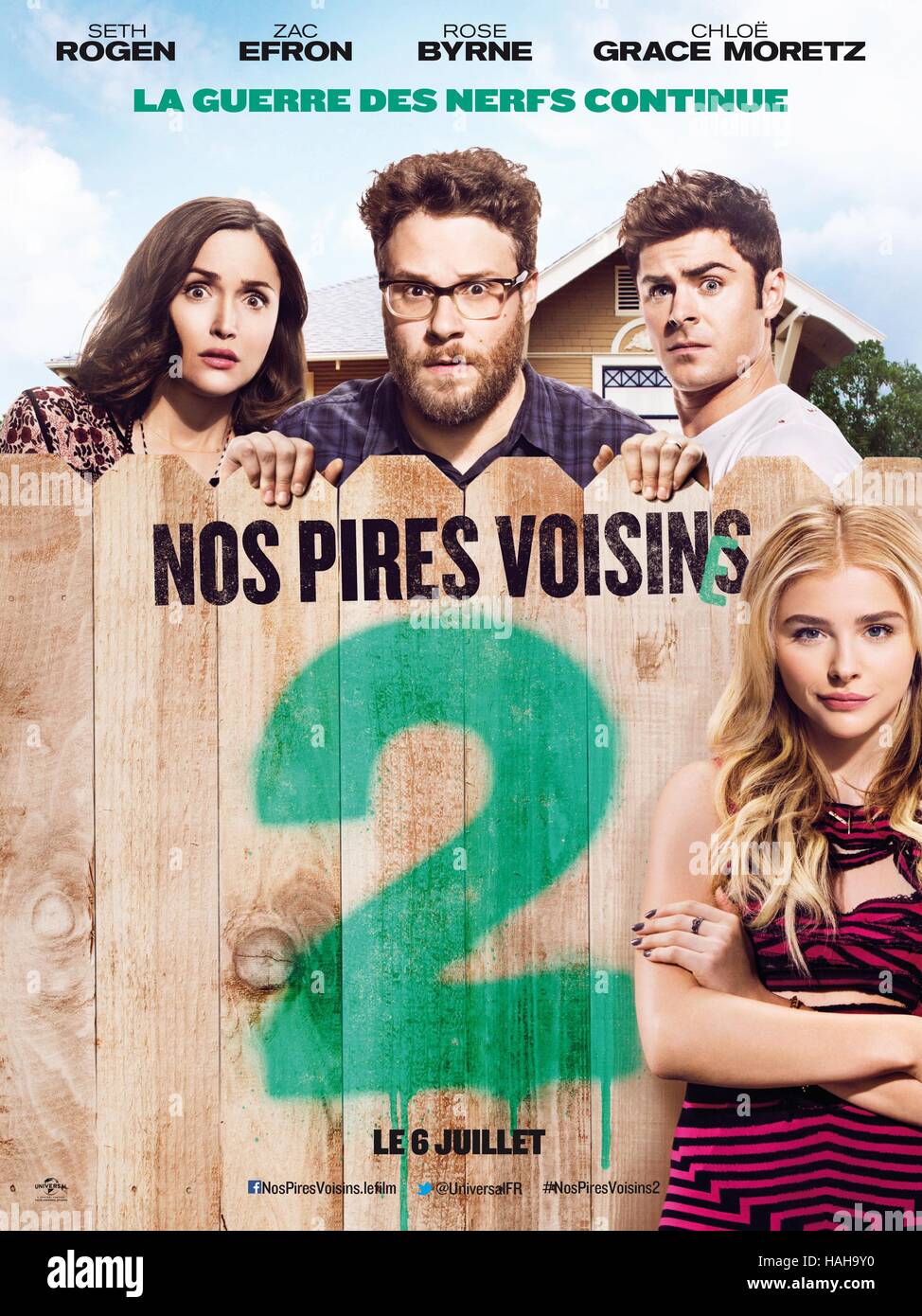 Paesi vicini 2: Sorority Rising Anno : 2016 USA Direttore : Nicholas Stoller Rose Byrne, Seth Rogen, Zac Efron, Chloe Grace Moretz poster (Fr) Foto Stock