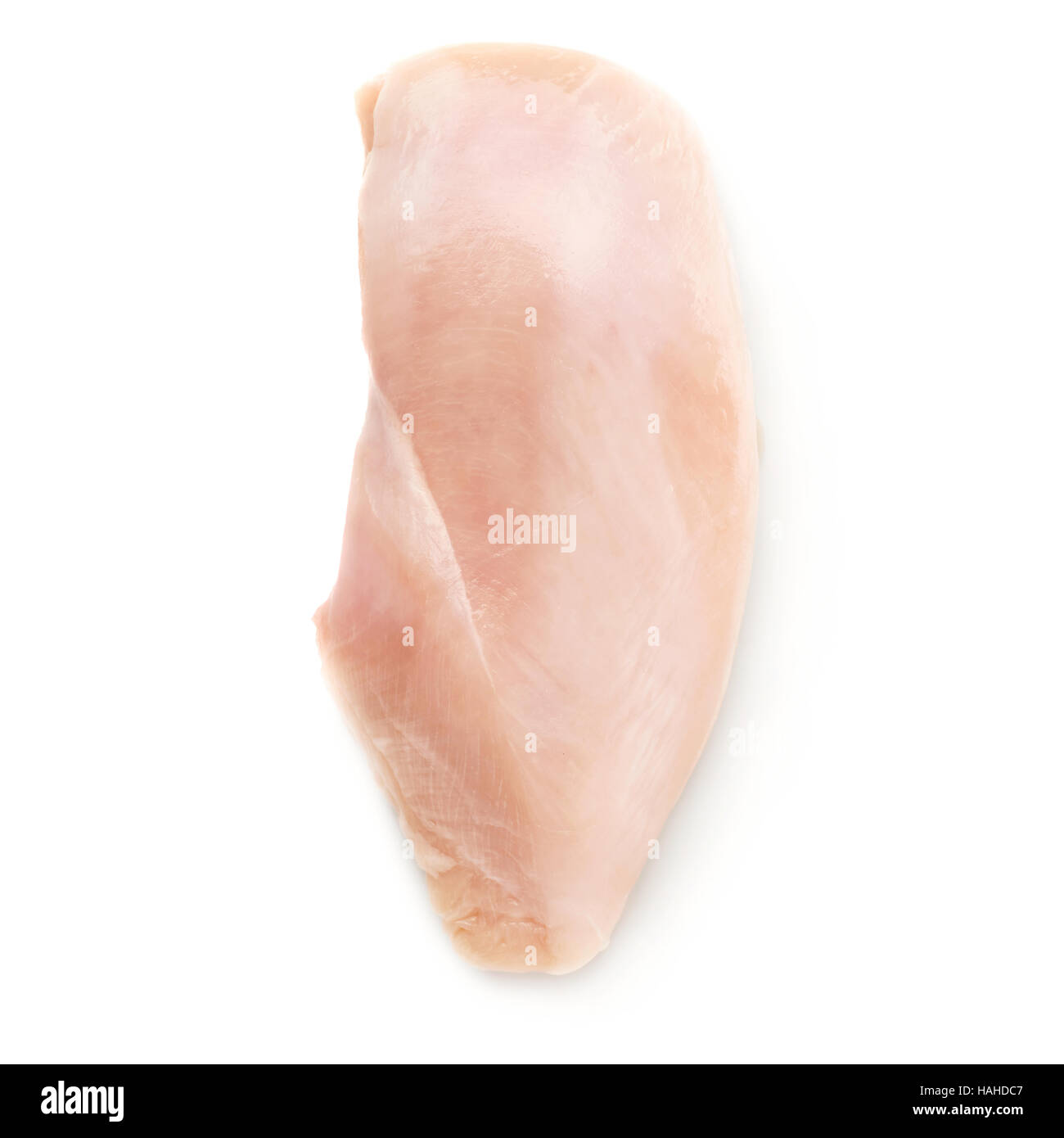 Materie filetto di pollo isolate su sfondo bianco Foto Stock