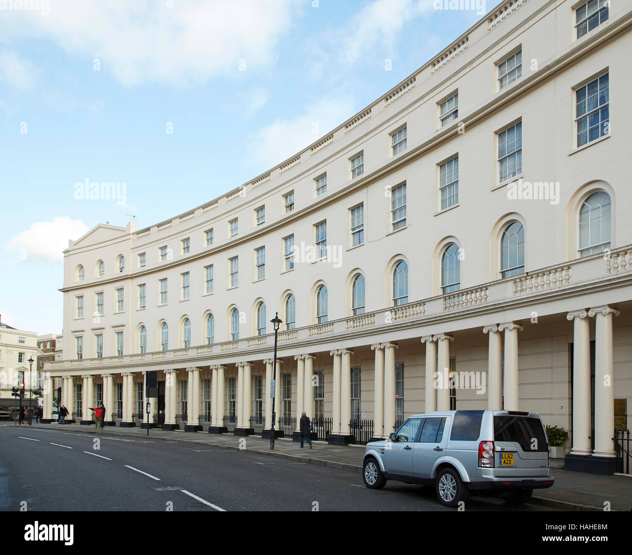 Park Crescent London disegnato da John Nash. Stock architettonica, vari, Regno Unito. Architetto: n/a, 2016. Foto Stock