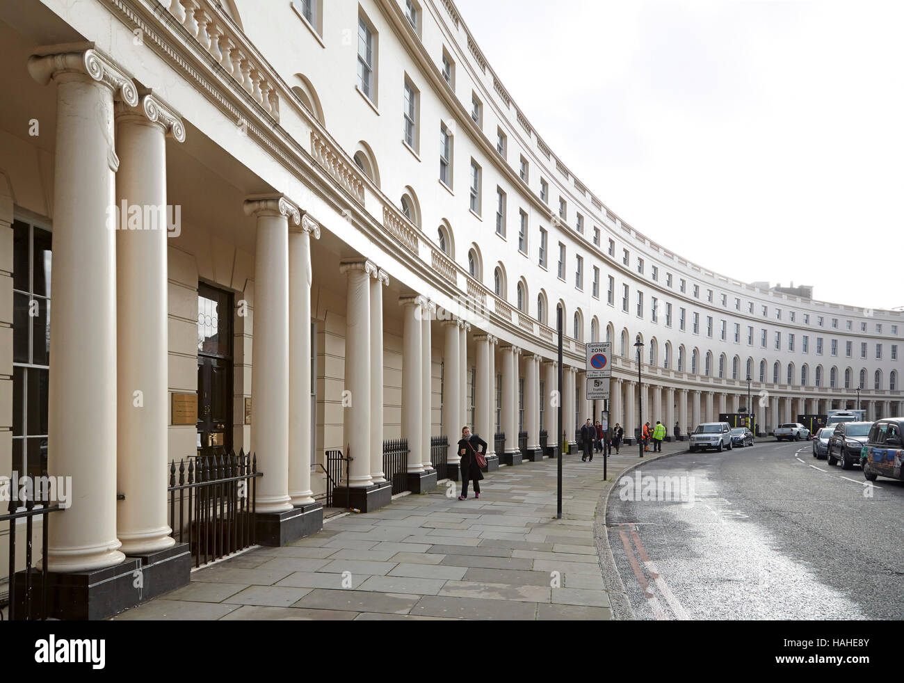 Park Crescent London disegnato da John Nash. Stock architettonica, vari, Regno Unito. Architetto: n/a, 2016. Foto Stock
