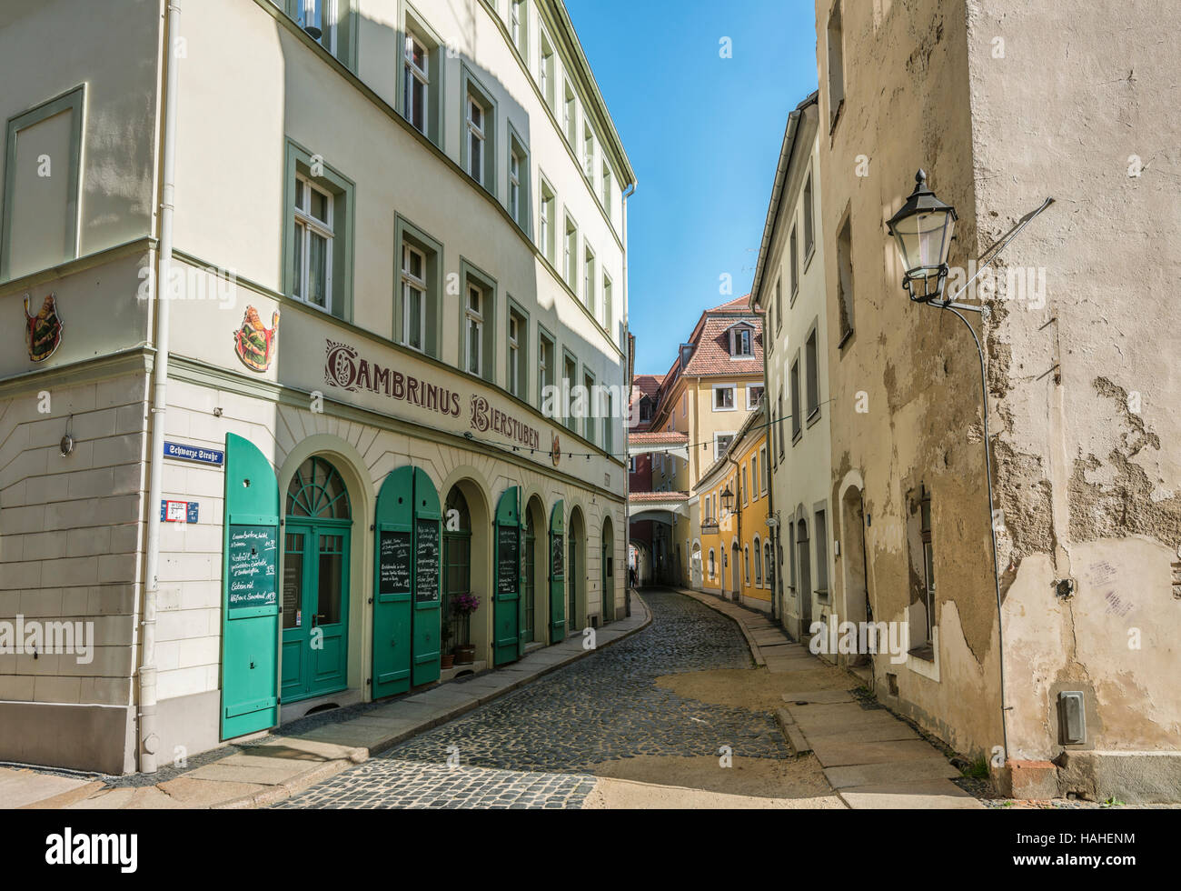 Città vecchia all'Obermarkt di Goerlitz, Sassonia, Germania Foto Stock