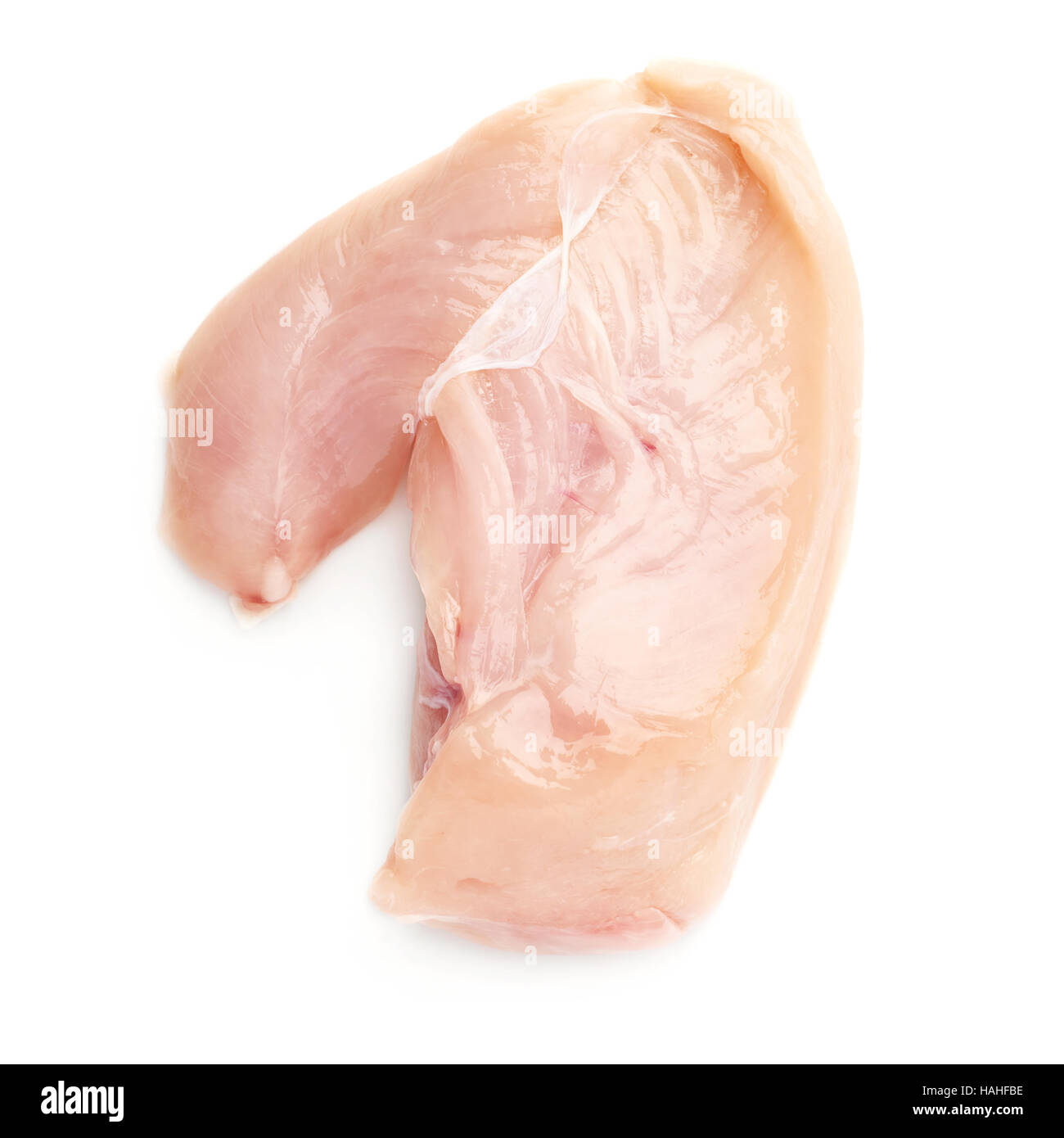 Materie filetto di pollo isolate su sfondo bianco Foto Stock