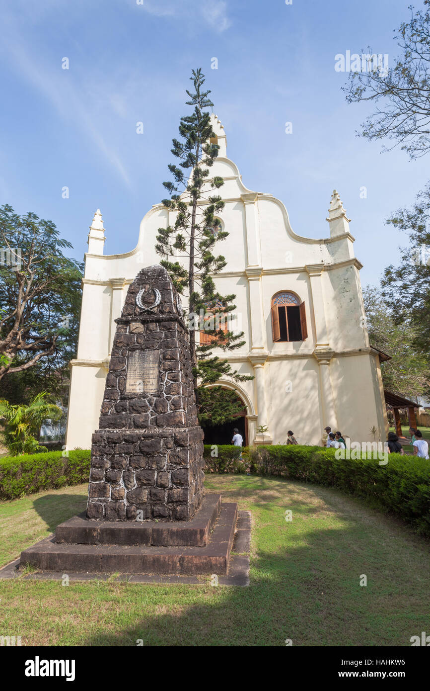 Chiesa di San Francesco, Kochi, (Cochin) India, una volta luogo di sepoltura di Vasco de Gama, e la più antica chiesa cristiana in India. Foto Stock