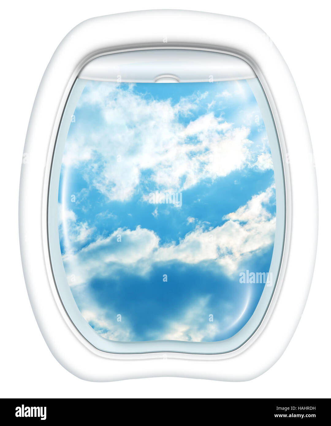 Volo panoramico in cielo molto nuvoloso Foto Stock