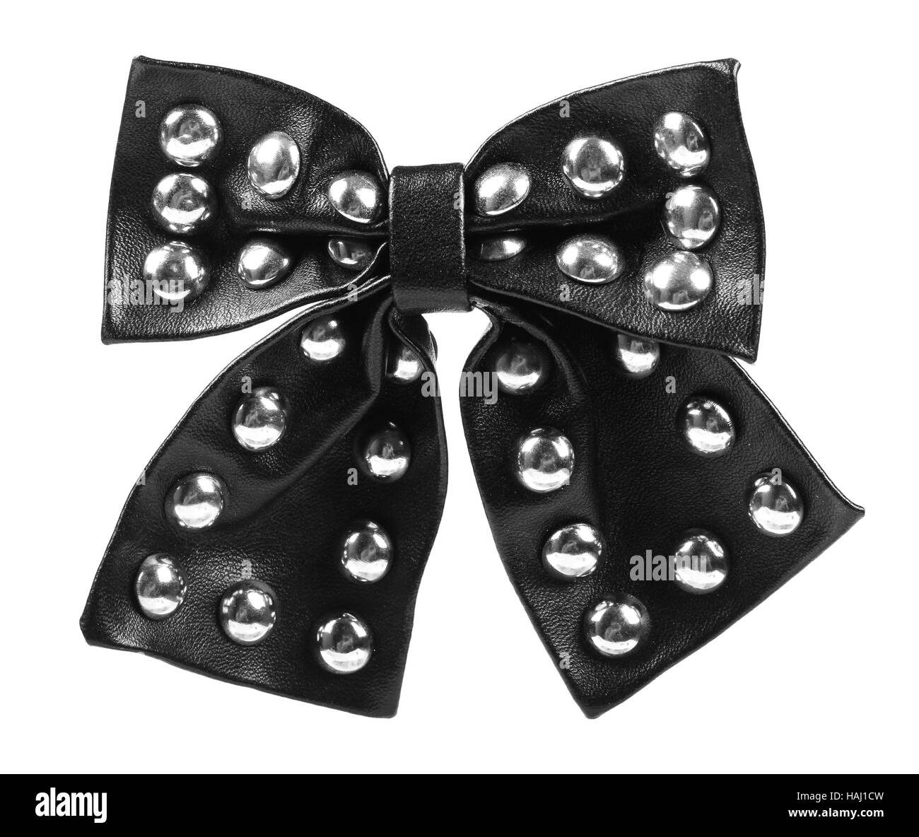 In pelle nera di prua a nastro Foto Stock