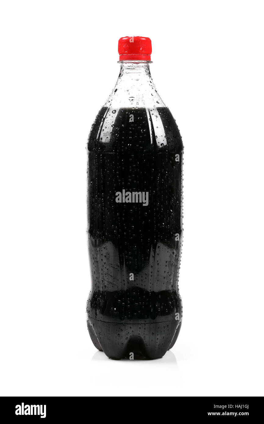 Bottiglia di cola isolati su sfondo bianco Foto Stock