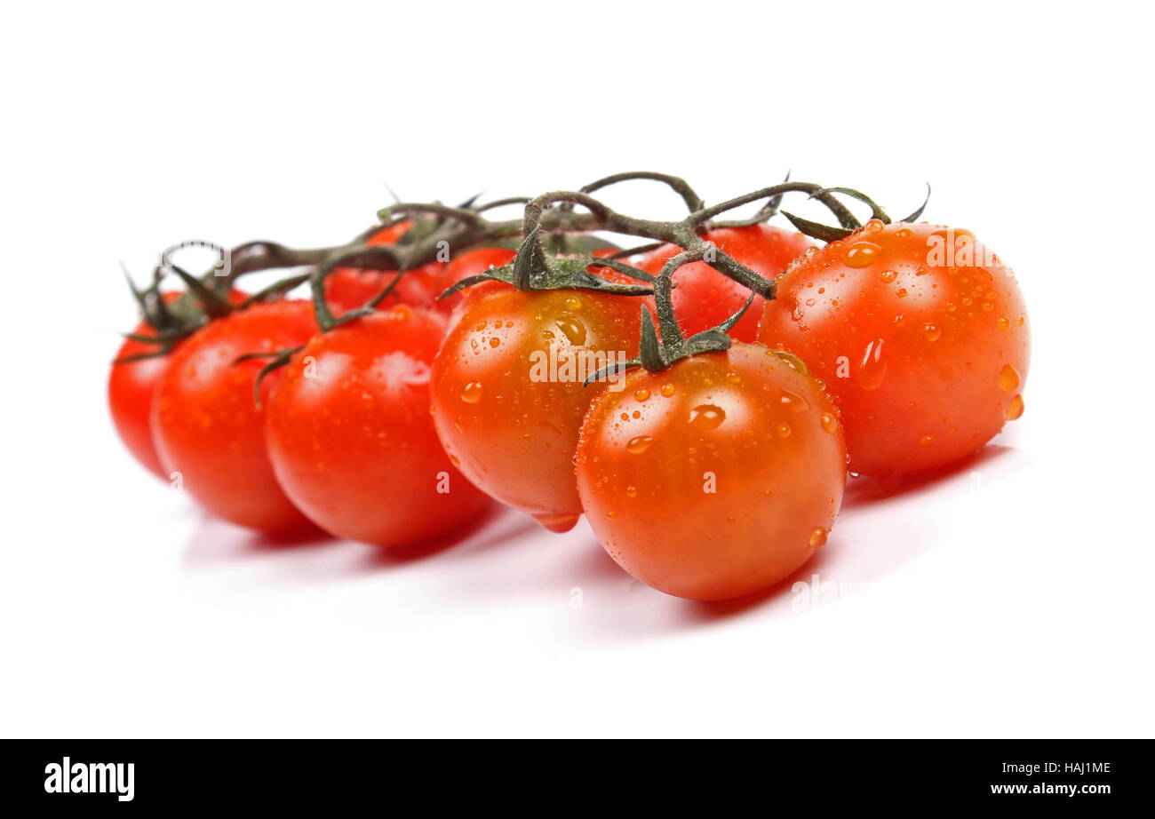 Fresche e mature di pomodori ciliegini Foto Stock