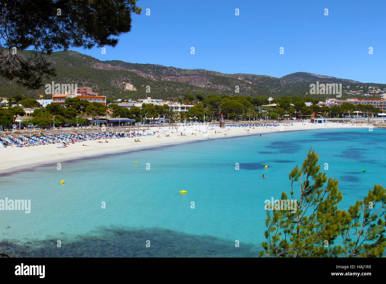 Bellissima spiaggia di Palma nova a maiorca isole baleari Foto Stock