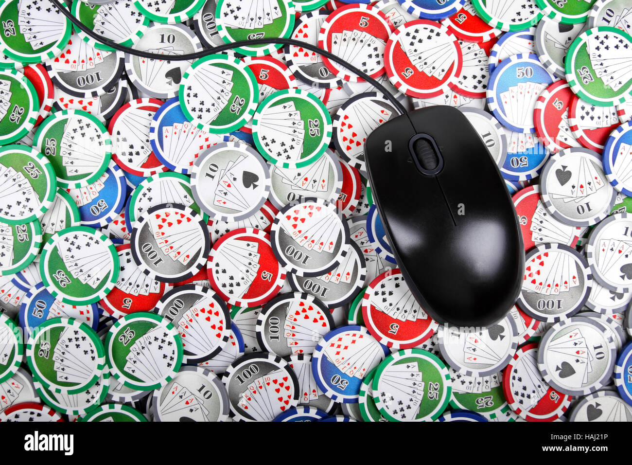 Online casino poker concetto Foto Stock