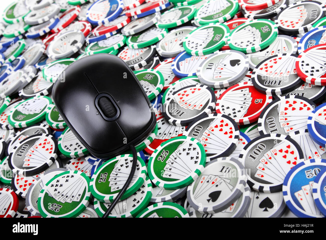 Online casino poker concetto Foto Stock