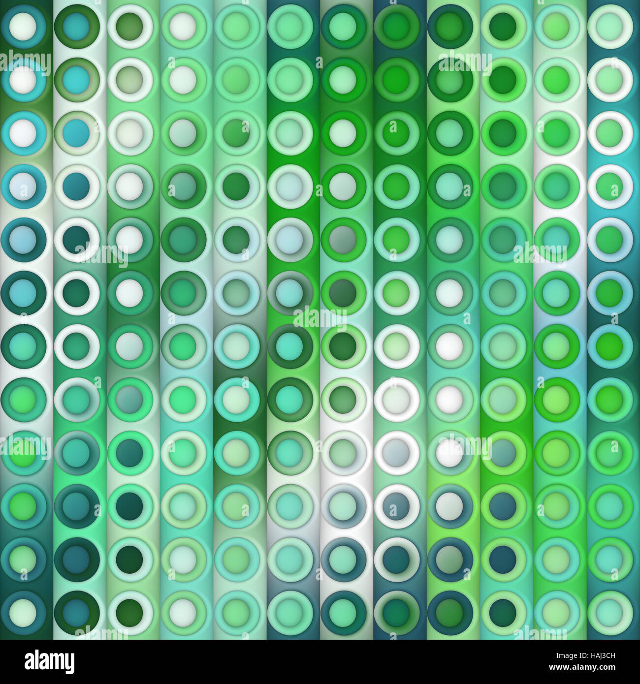Raster senza giunture sfumature Teal gradiente strisce verticali e circoli Pattern Foto Stock