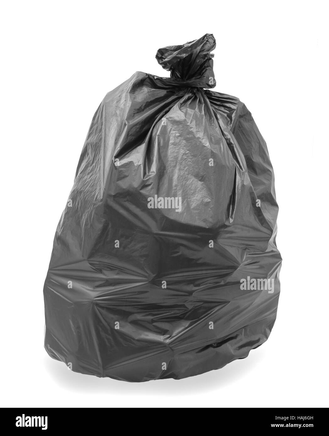Nera borsa cestino isolato su sfondo bianco Foto Stock