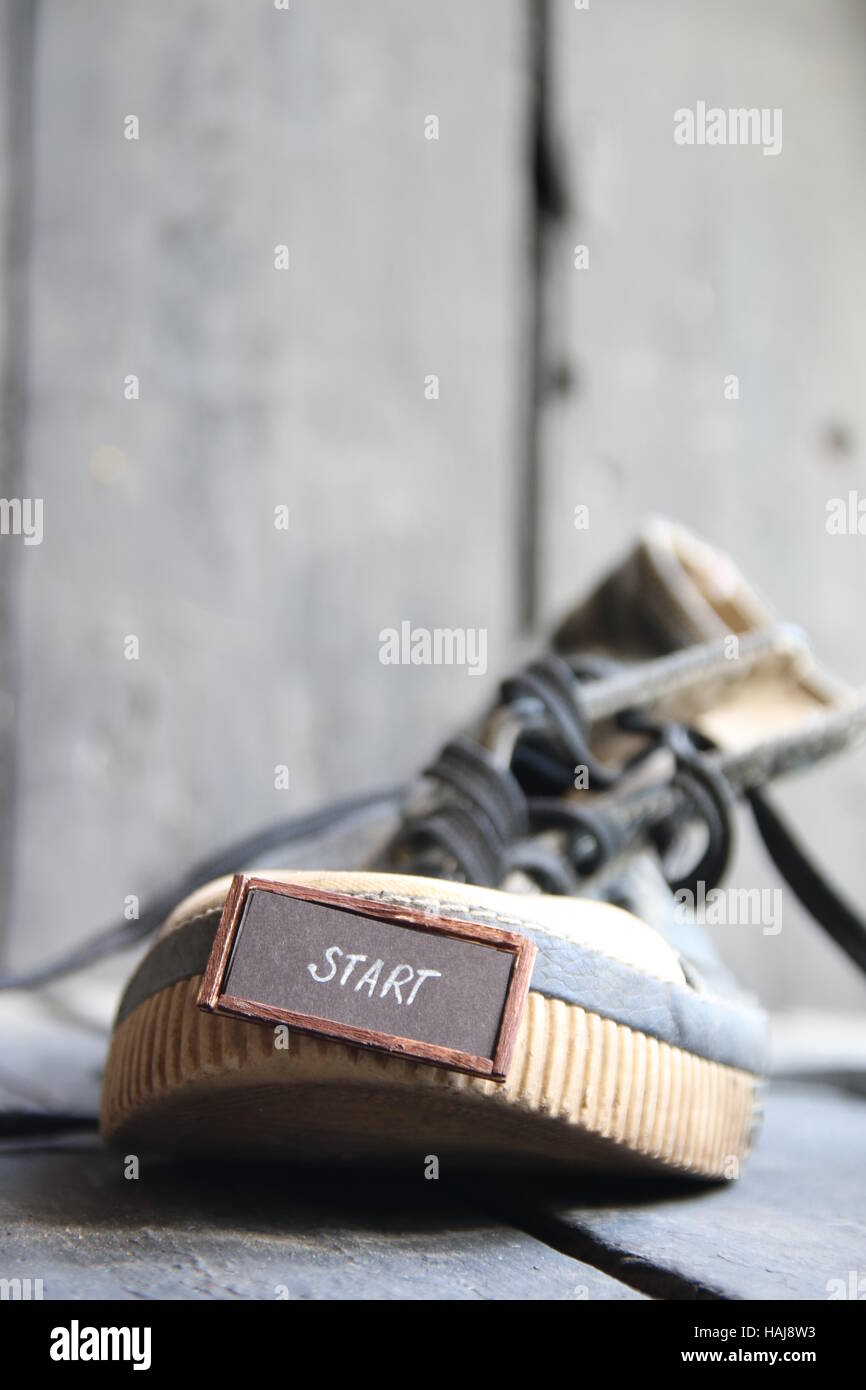 È tempo di avvio . Sport, Sprinter, iniziando o esecuzione di idea. Foto Stock