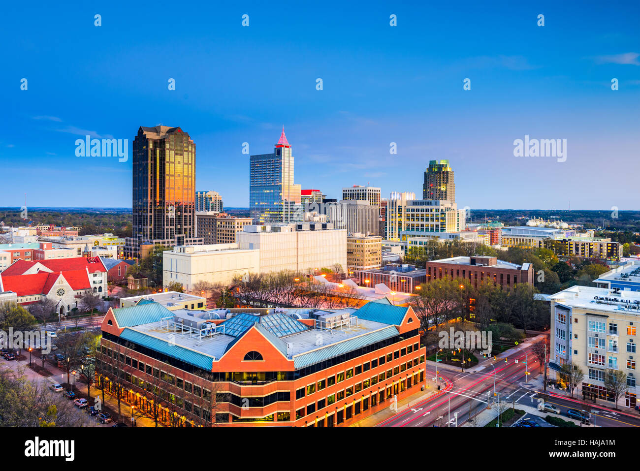 Raleigh, North Carolina, Stati Uniti d'America downtown skyline della citta'. Foto Stock