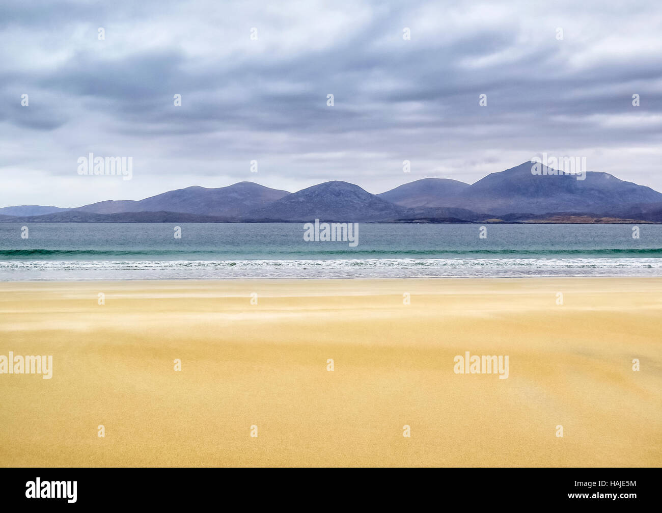 Luskentire (Losgaintir) beach, che è stato votato in Gran Bretagna da spiaggia migliore, Harris, Ebridi, Scozia Foto Stock